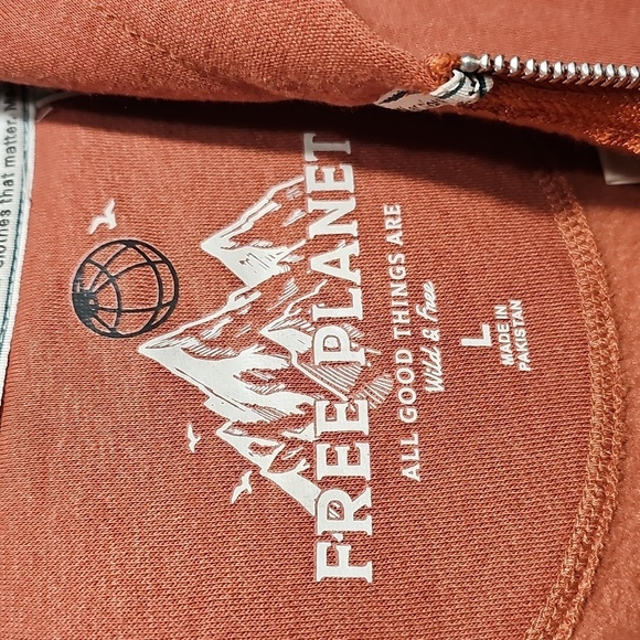 Free Planet Full Zip‎ Hoodie Jacket Size Large New - Picture 2 of 6